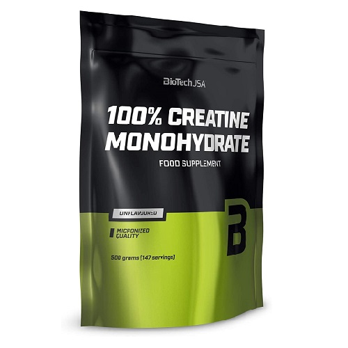 BioTech USA 100% Creatine Monohydrate, 500 Grams / Bag /